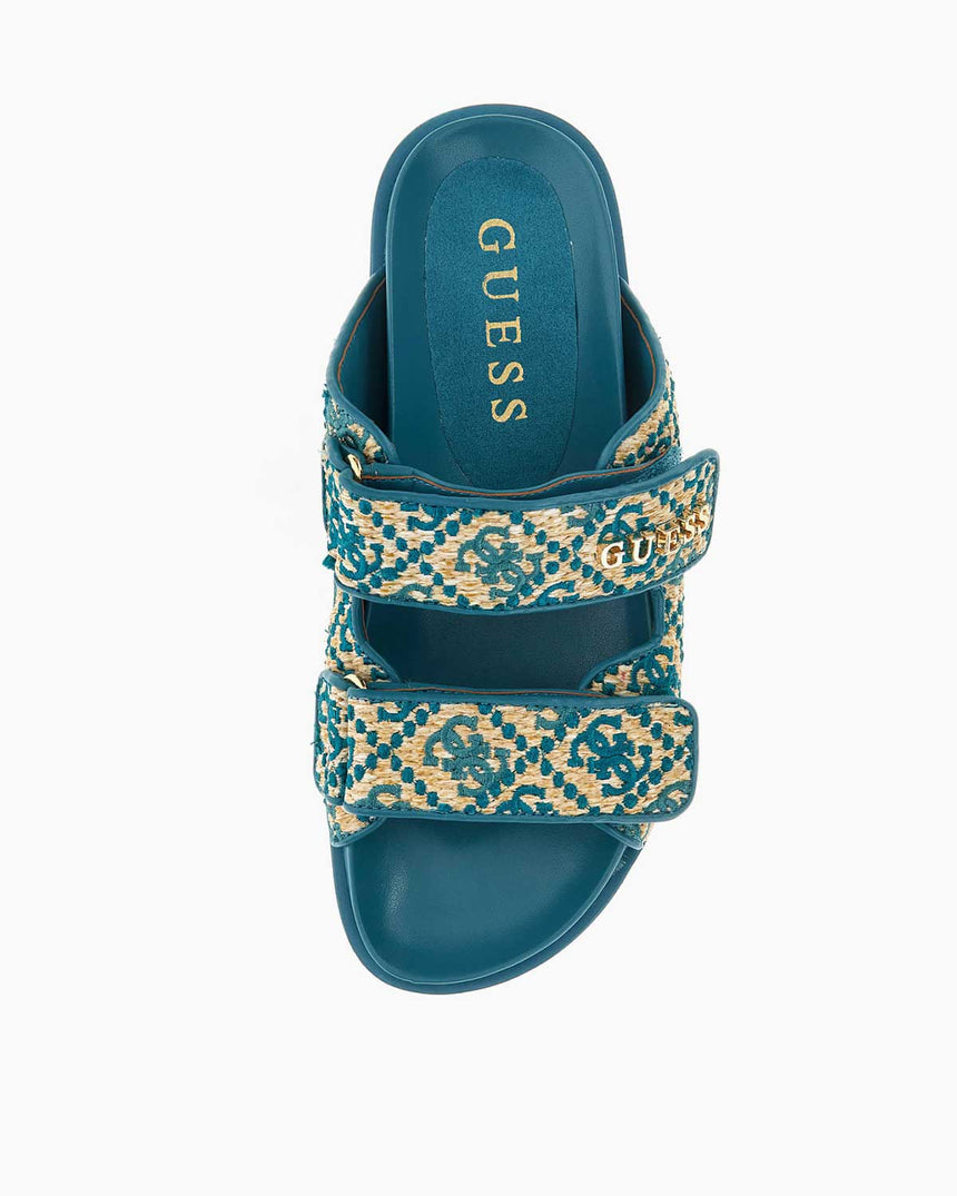 Guess Fadelizz Çift Bantlı Terlik Teal