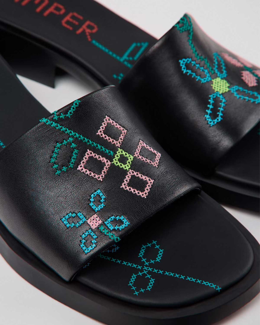 Camper Tws Deri Terlik Siyah