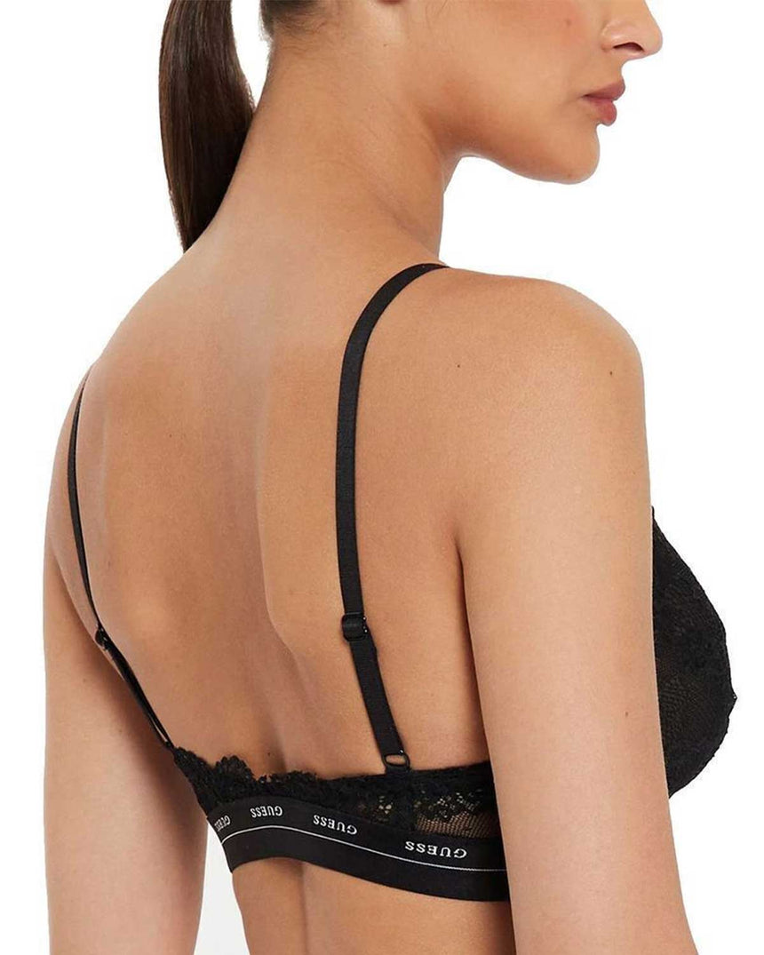 Guess Jane Triangle Logolu Bralet Jet Black