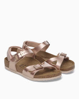Birkenstock Rio Kids BF Electric Metallic Çift Bantlı Çocuk Sandalet Copper