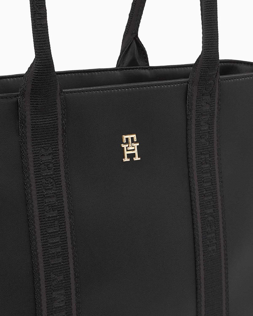 Tommy Hilfiger Logotape Tote Omuz Çantası Black