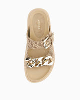 Guess Fatema2 Logolu Terlik Beige / Brown