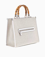 Guess Kerima Bamboo Logolu El Çantası Natural / Dove Logo