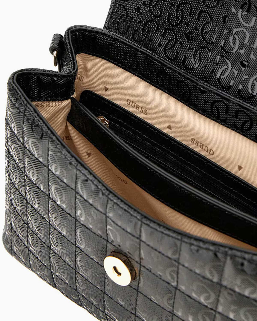 Guess Yarmilla Top Handle Logolu El Çantası Black