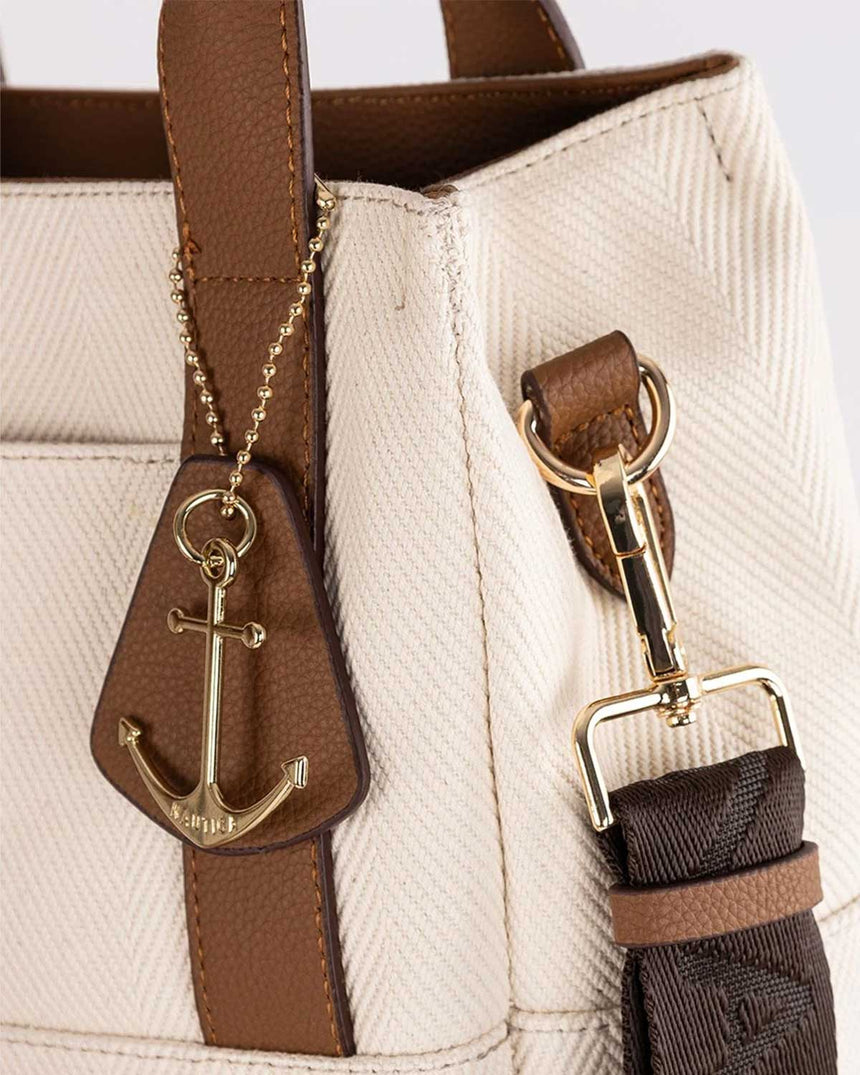 Nautica Uzun Askı Detaylı El Çantası Bej - Taba