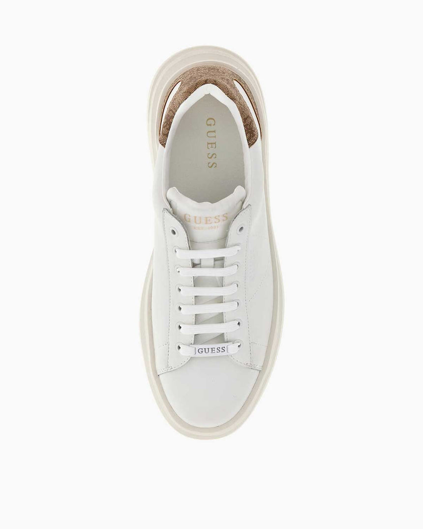 Guess Elba Logolu Sneaker White Beige Brown
