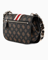 Guess Nelka Crossbody Flap Çapraz Askılı Çanta Mocha Logo