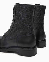 Calvin Klein Flat Combat Baskılı Low Boots CK Black