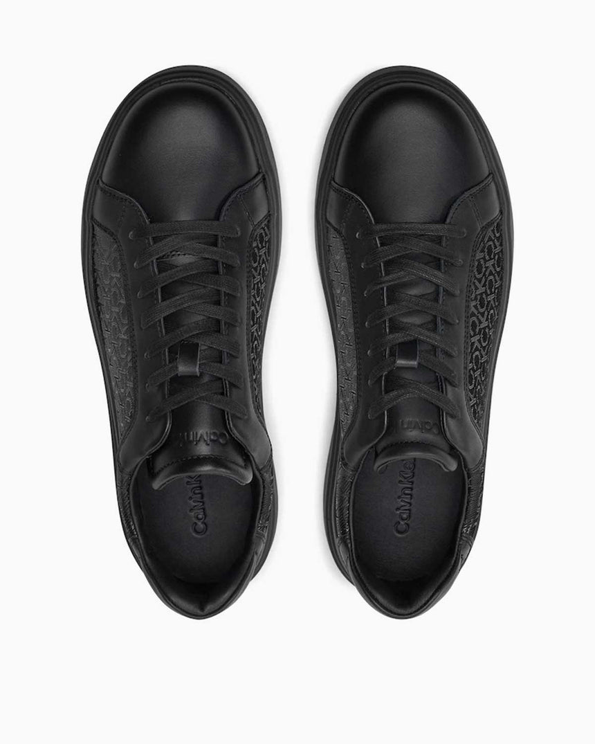 Calvin Klein Lor Top Lace Up Lth Mono Erkek Sneaker Triple Black Mono