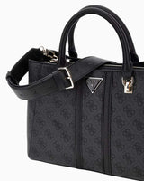 Guess Noreen Satchel Monogram El Çantası Coal Logo