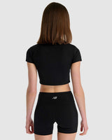 New Balance Kadın Crop Tshirt Siyah
