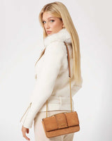 Guess Libera Comparment Süet Çapraz Asklı Çanta Cognac