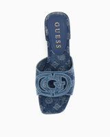 Guess Tarishae Denim Logolu Terlik Blue