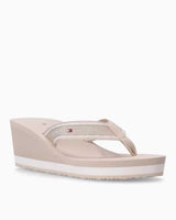 Tommy Hilfiger Wedge Beah Topuklu Parmak Arası Terlik Classic Beige