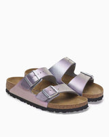 Birkenstock Arizona BF Saffiano Iridescent Çift Bantlı Kadın Terlik Viola