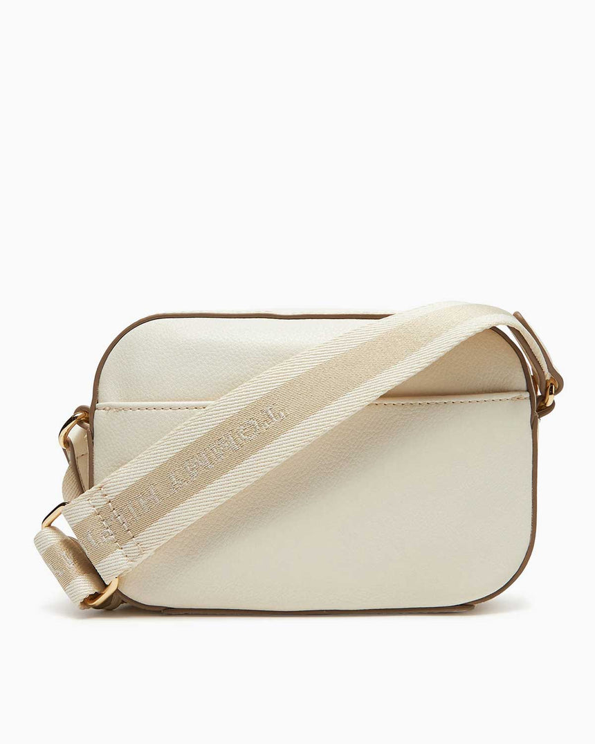 Tommy Hilfiger Logo Bantlo Kadın Kamera Çantası Ivory Petal