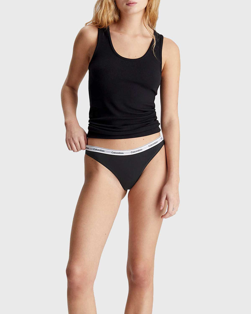 Calvin Klein Thong 3Pk Underwear Bottoms Külot Black/Black