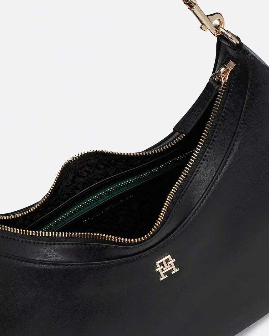 Tommy Hilfiger Kadın Refined Hobo El Çantası Black