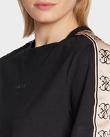 Guess Logo Şeritli Bisiktlet Yaka Tshirt Jet Black