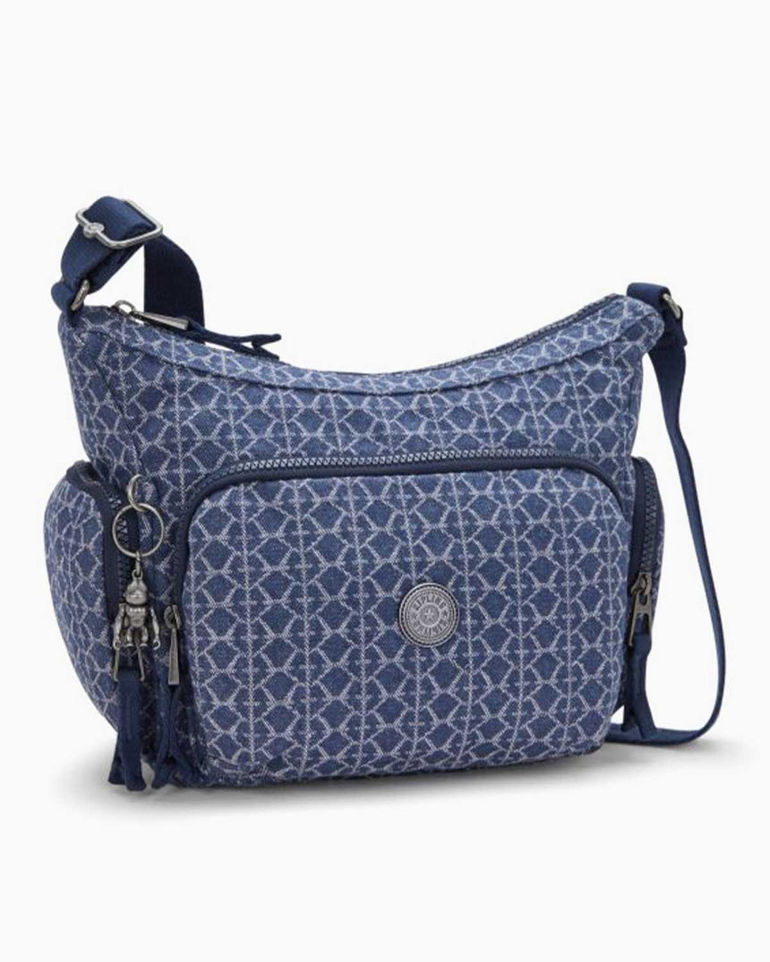 Kipling Gabbie S Denim Love Omuz Çantası Signature Denim