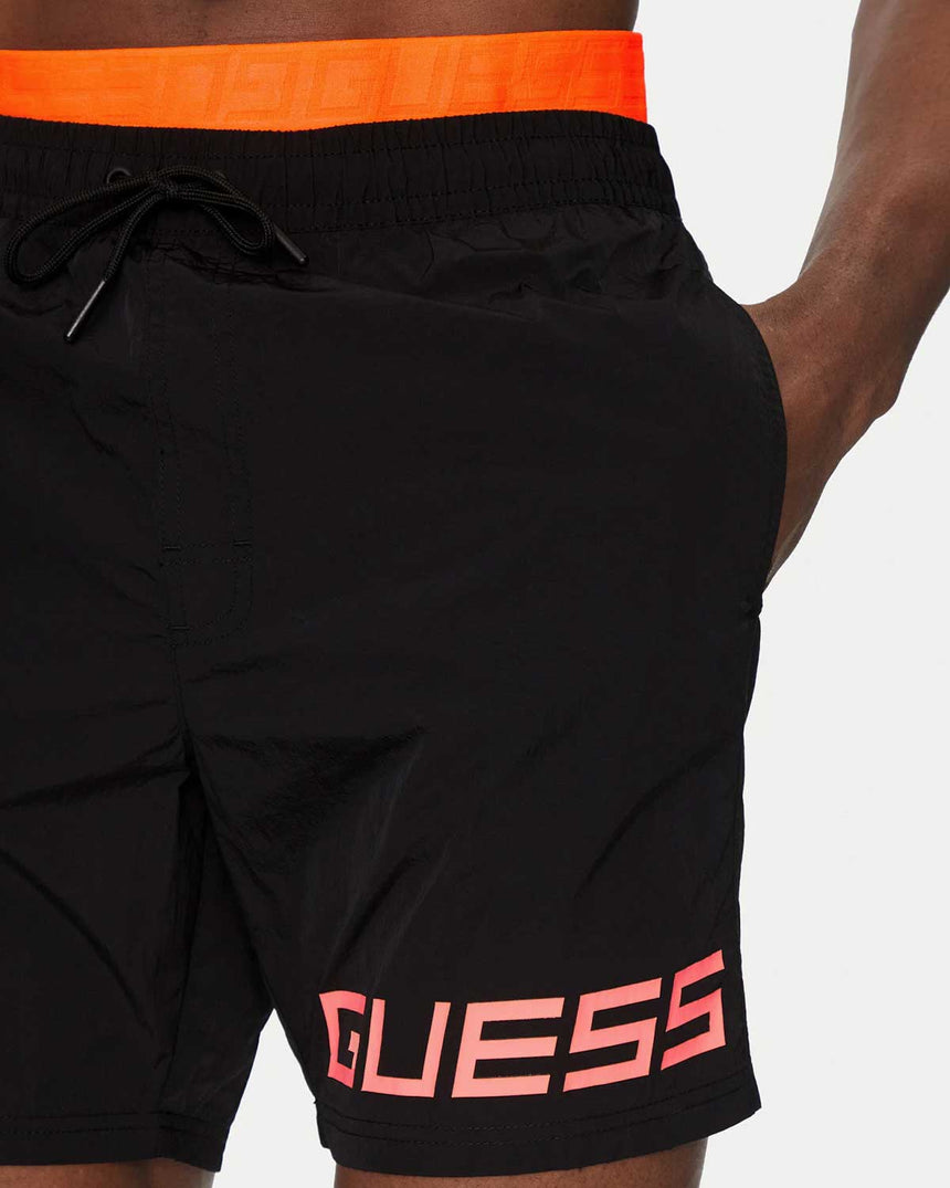 Guess Swimtrunk Medium Hammared Deniz Şortu Jet Black A996