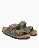 Birkenstock Arizona Leoi Çift Bantlı Erkek Terlik Faded Khaki