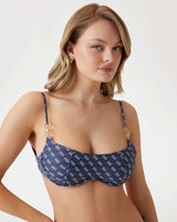 Guess Wired Bağlamalı Bikini Üstü 4G Rustic Blue Aop
