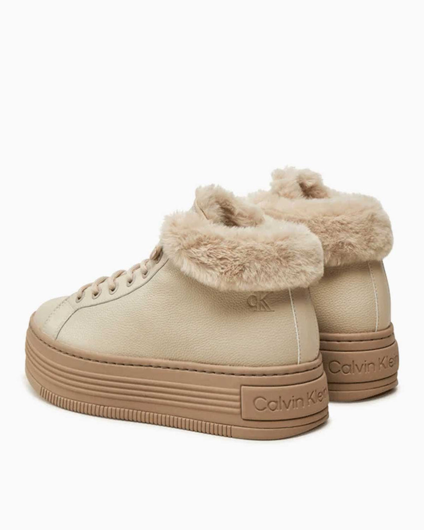 Calvin Klein Jeans Bold Platform Lace Up Sneaker Eggshell/Savannah Tan