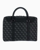 Guess Monogram Baskılı Evrak Çantası Dark Black