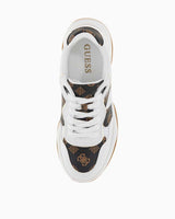 Guess Hapyy Monogram Logo Detaylı Sneaker White Brown
