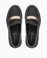 Tommy Hilfiger Logo Leather Loafer Casual Ayakkabı Black