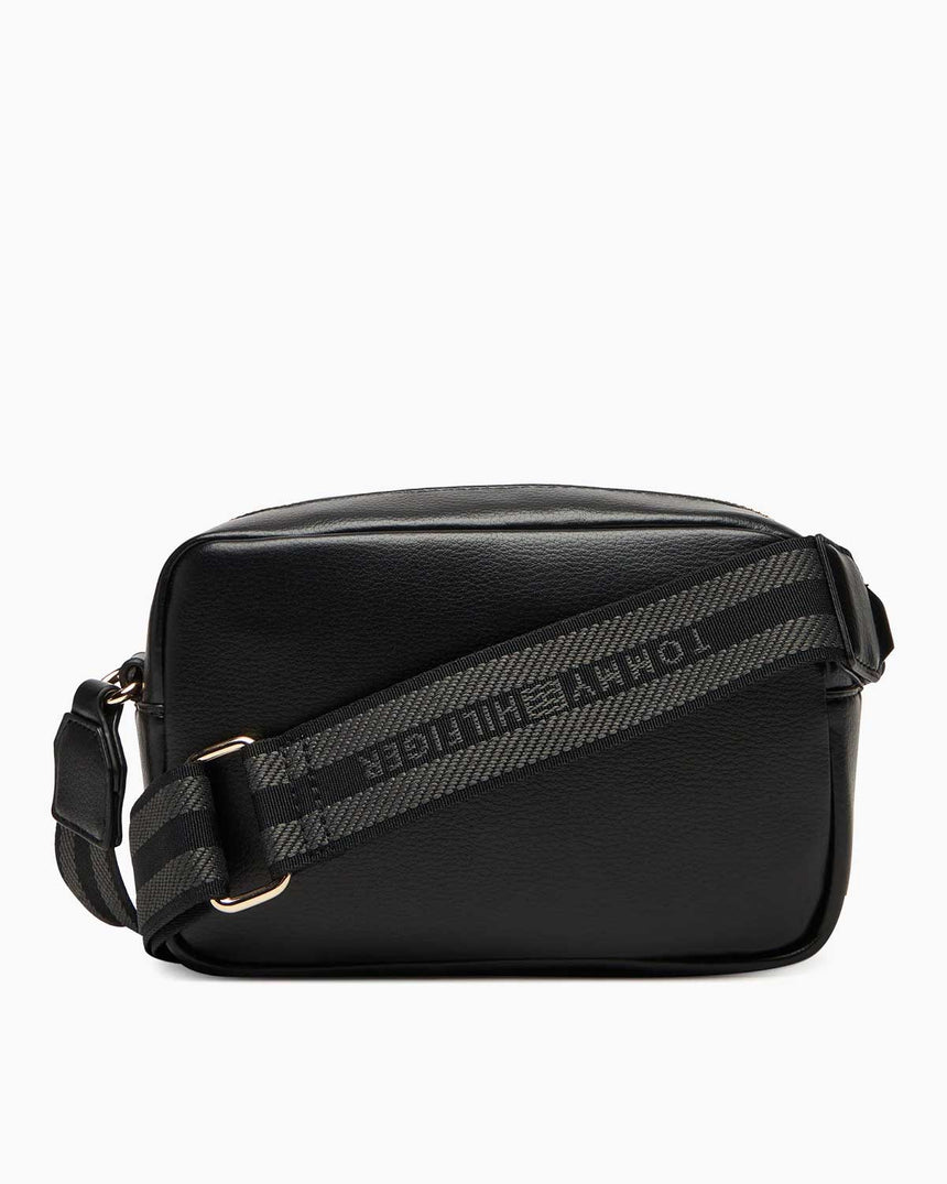 Tommy Hilfiger Logo Bantlı Kadın Çapraz Askılı Kamera Çantası Black