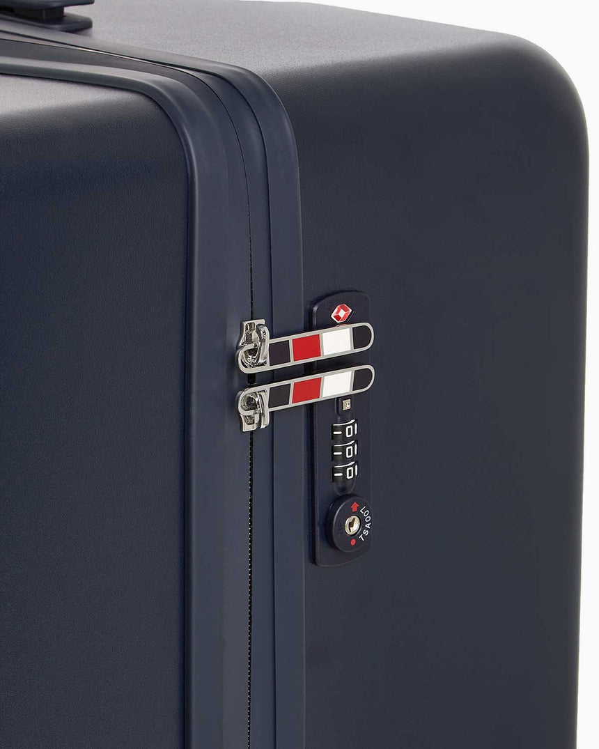 Tommy Hilfiger Luggage Suitcase Checked Büyük Boy Valiz Space Blue