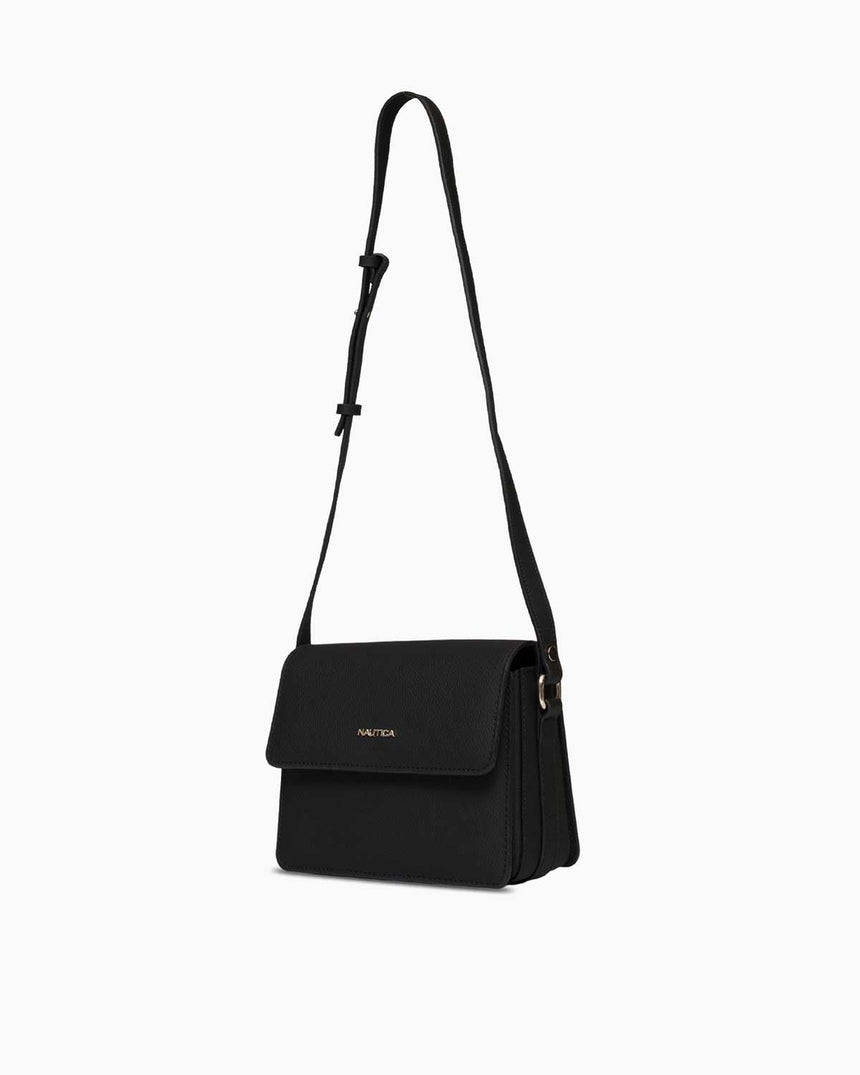 Nautica Mıknatıs Kapaklı Çapraz Askılı Çanta Siyah