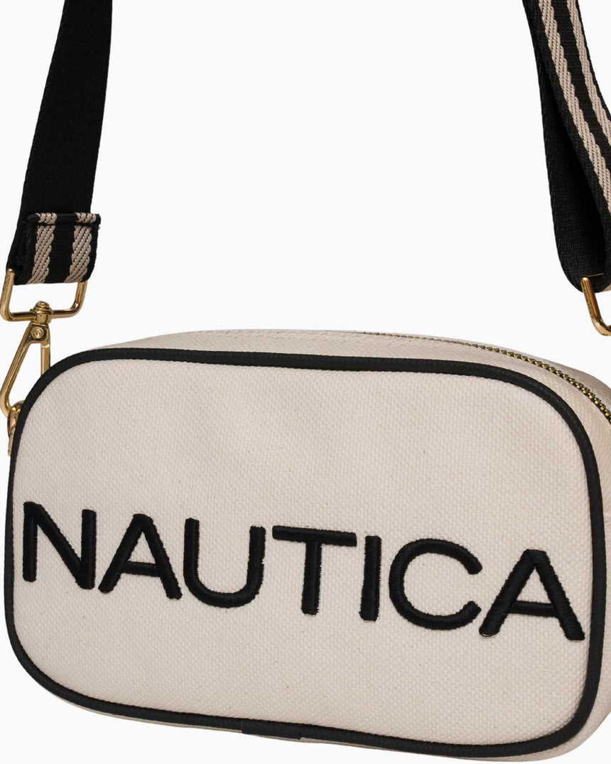 Nautica Logolu Omuz Çantası Bej - Siyah