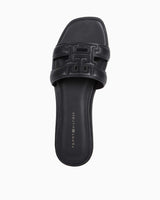 Tommy Hilfiger Logo Strap Mule Flat Sandalet Black