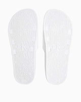 Calvin Klein Slide Rubber Neopren Monogram Slide Terlik Bright White/Oyster Mushroom