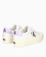 Calvin Klein Flatform Lace Up Sneakers Bright White/Pastel Lilac/Creamy