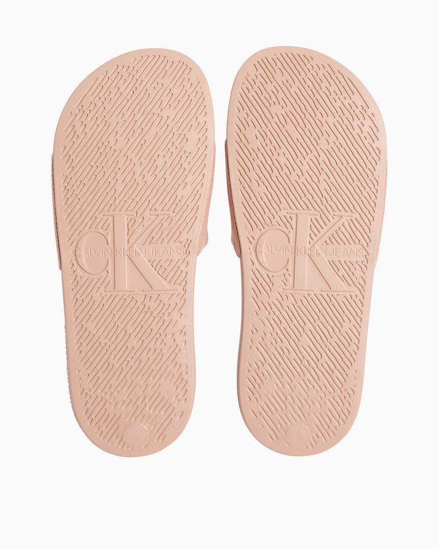 Calvin Klein Slide Monogram Flip Flops Terlik Triple Dusty Coral