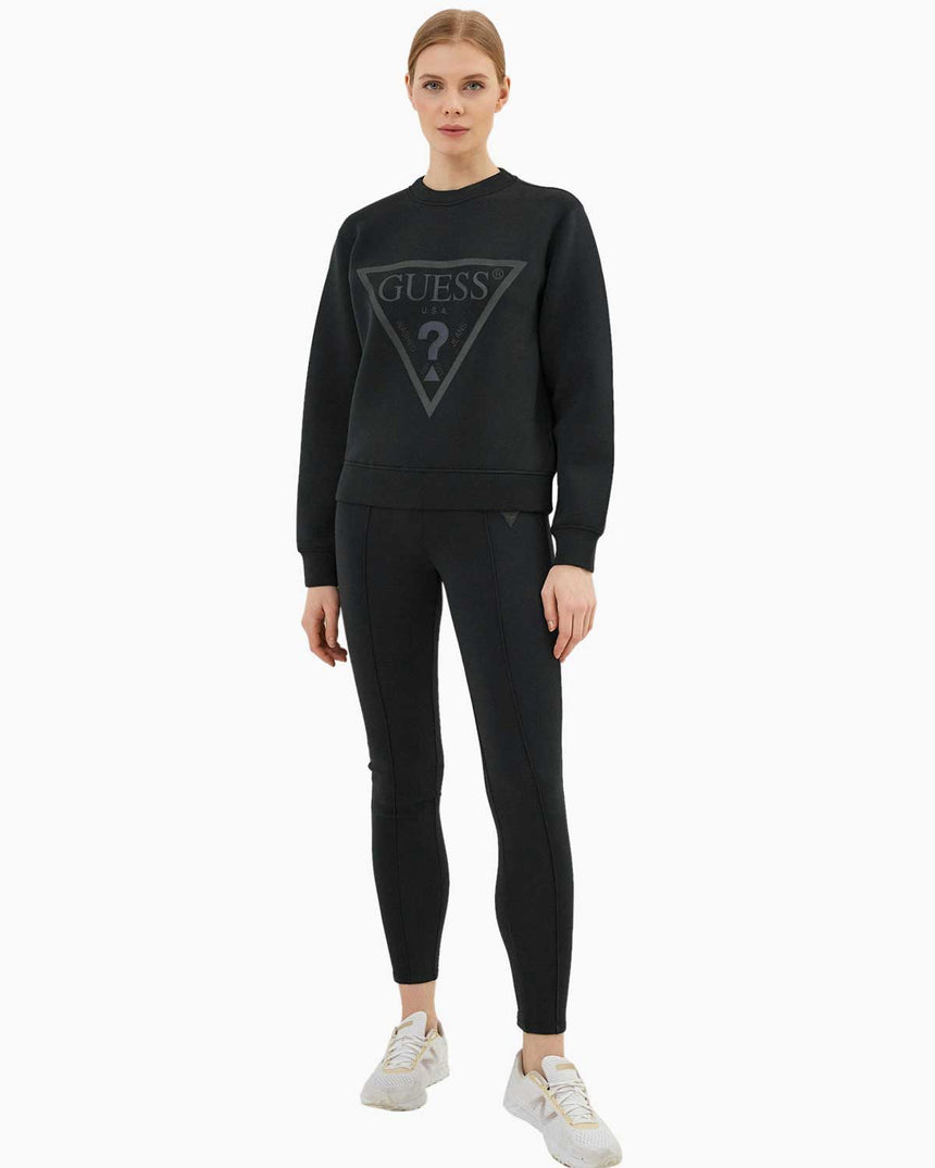 Guess Allie Scuba Çizgi Şeritli Tayt Jet Black A996