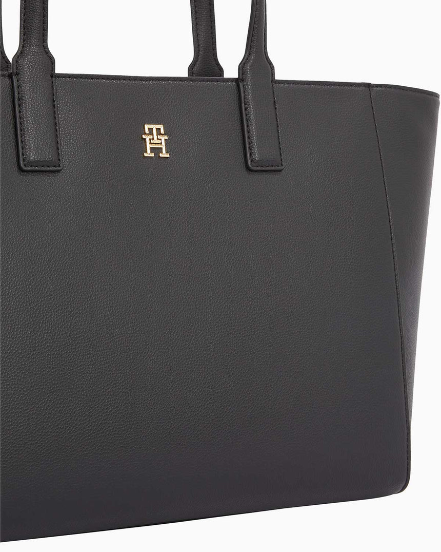 Tommy Hilfiger Soft Logo Tote Omuz Çantası Black