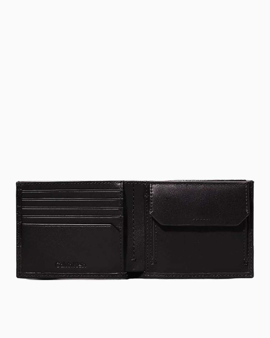 Calvin Klein Subtle Mix Bifold 5CC W/Coin Erkek Cüzdan Ck Black Pebble And Smooth