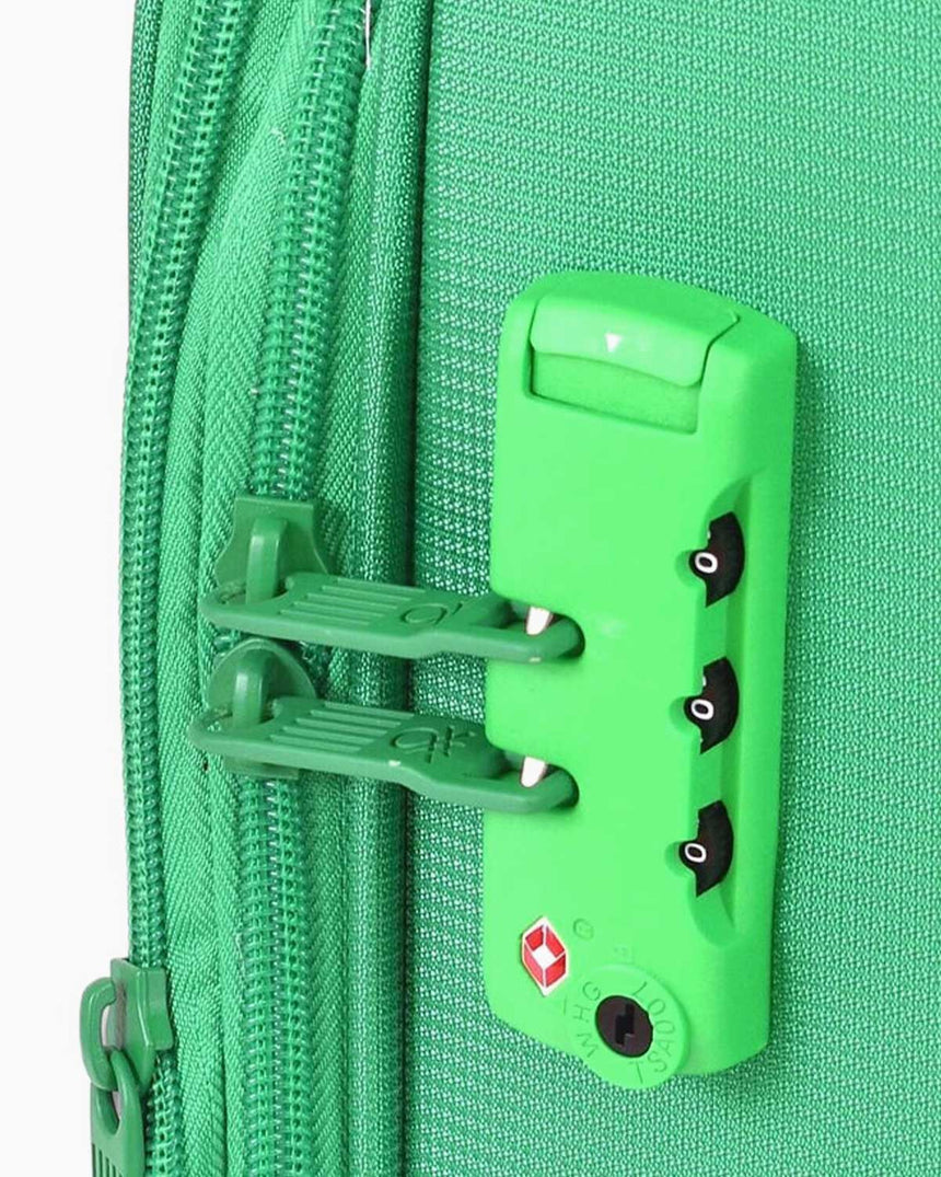 Benetton Logolu Kumaş Büyük Boy Valiz Yeşil