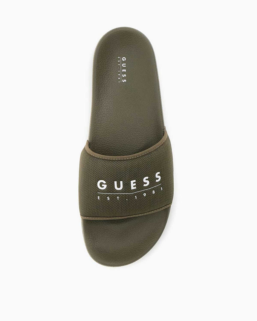 Guess Logo Yazılı Terlik Green