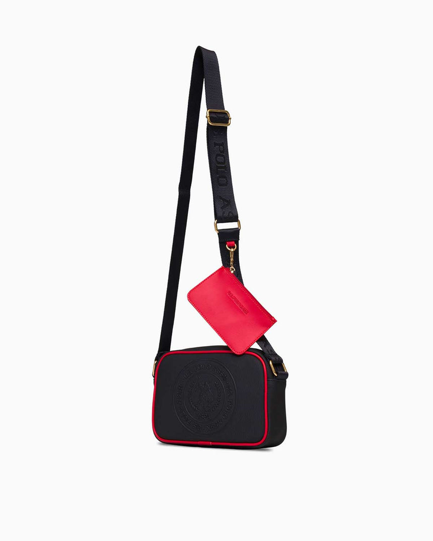 Us Polo Assn Mini Cüzdan Detaylı Çapraz Askılı Çanta Lacivert - Kırmızı