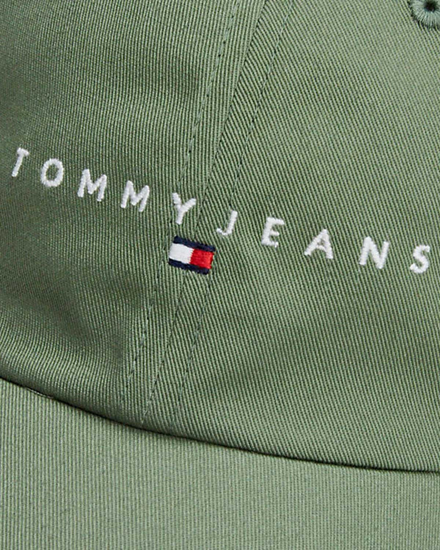 Tommy Hilfiger Linear Logo Şapka Washed Army