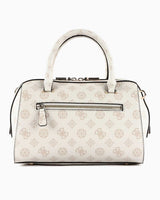 Guess Nelka Box Satchel Speedy El Çantası Cream Logo