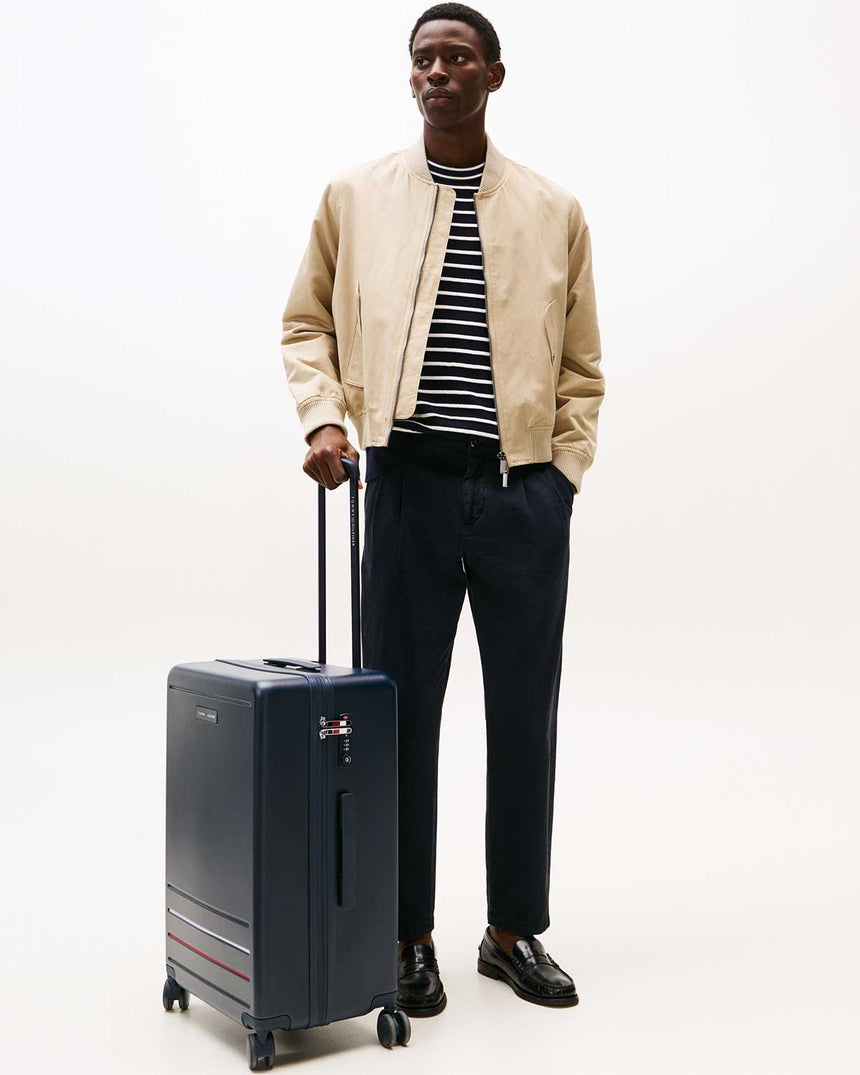 Tommy Hilfiger Suitcase Checked Orta Boy Valiz Space Blue