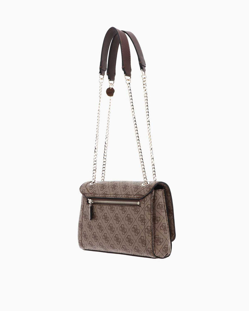 Guess Noelle Convertible Satchel Çapraz Askılı Çanta Latte Logo / Brown