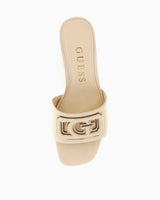 Guess Gals Logolu Topuklu Sandalet Cream/Gold